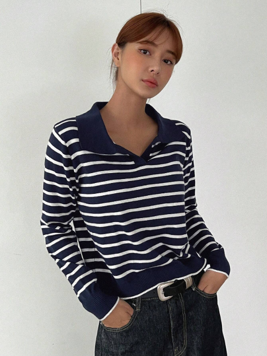 DAZY Striped Pattern Sweater