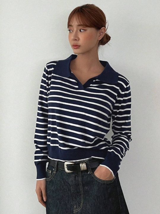 DAZY Striped Pattern Sweater