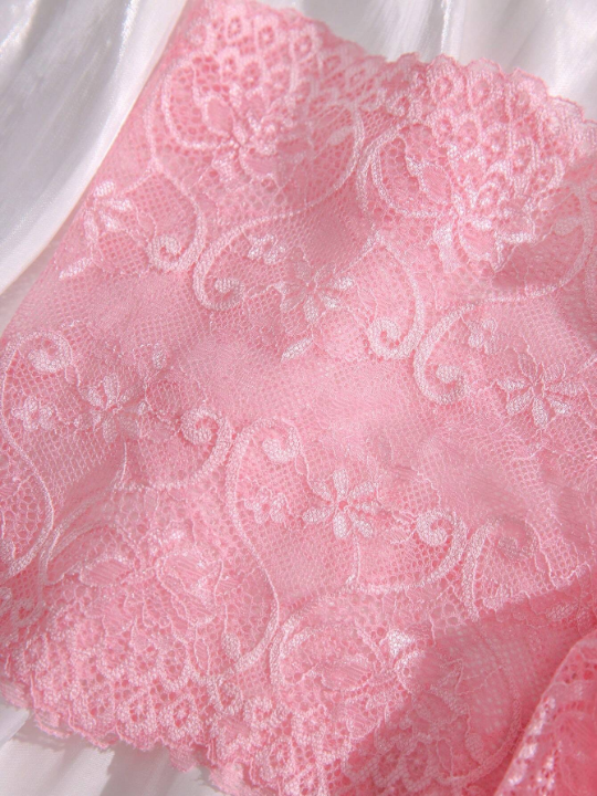 Floral Lace Bow Decor Panty