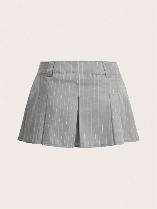 ICON Striped Print Pleated Skirt