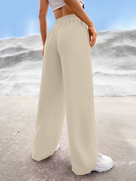 EZwear Spring Dress PantsSolid High Waist Wide Leg Pants