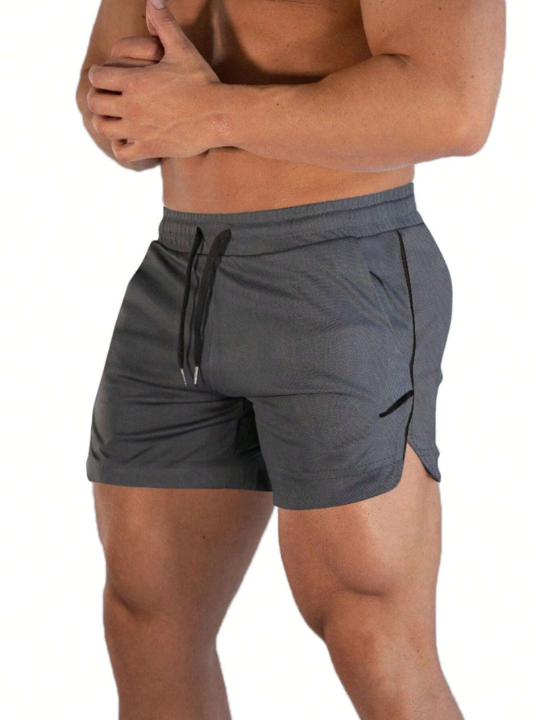 Sport PWRUP Men Split Hem Drawstring Waist Sports Shorts