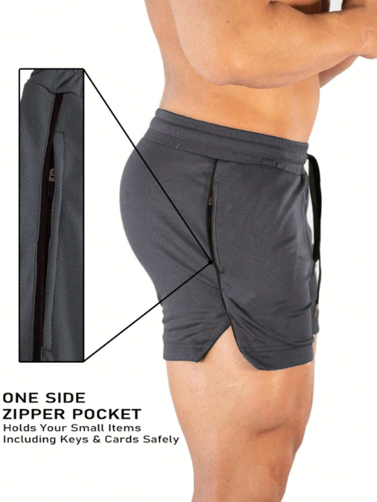 Sport PWRUP Men Split Hem Drawstring Waist Sports Shorts