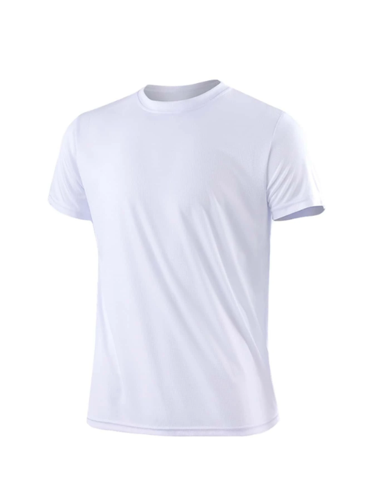 Men's Summer Sportswear, Loose Fitting Short Sleeve Training Tops For Fitness, Basketball, Soccer, Running (White) Gym Clothes Men Basic T Shirt