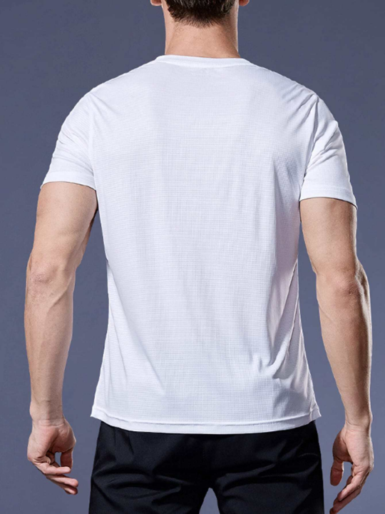 Men's Summer Sportswear, Loose Fitting Short Sleeve Training Tops For Fitness, Basketball, Soccer, Running (White) Gym Clothes Men Basic T Shirt