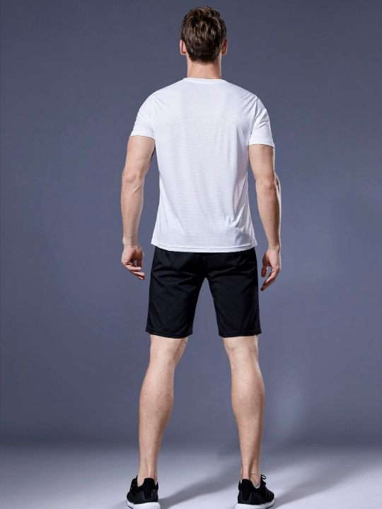 Men's Summer Sportswear, Loose Fitting Short Sleeve Training Tops For Fitness, Basketball, Soccer, Running (White) Gym Clothes Men Basic T Shirt