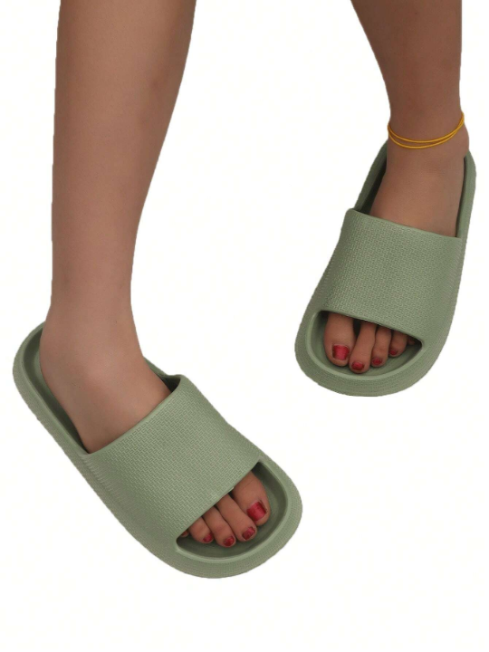 Green Women's Thick-soled, Soft, Lightweight And Stretchy Summer Slippers For Women