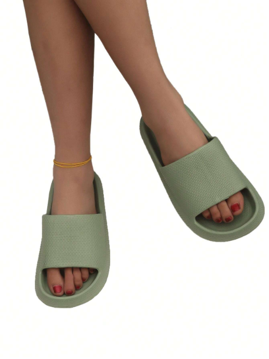 Green Women's Thick-soled, Soft, Lightweight And Stretchy Summer Slippers For Women