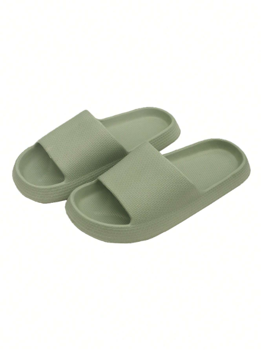 Green Women's Thick-soled, Soft, Lightweight And Stretchy Summer Slippers For Women