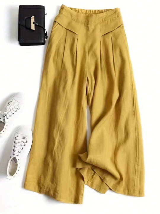 Solid Wide Leg Pants