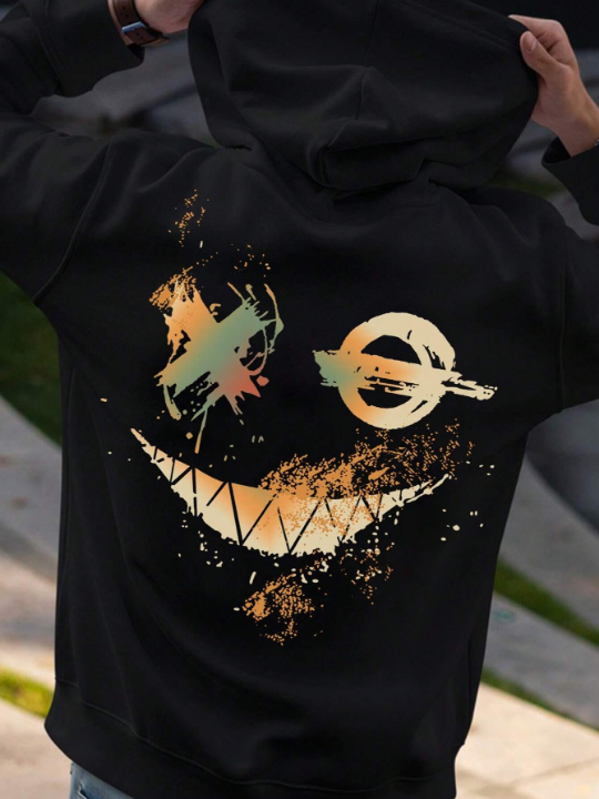 Manfinity EMRG Men Cartoon Graphic Drawstring Hoodie