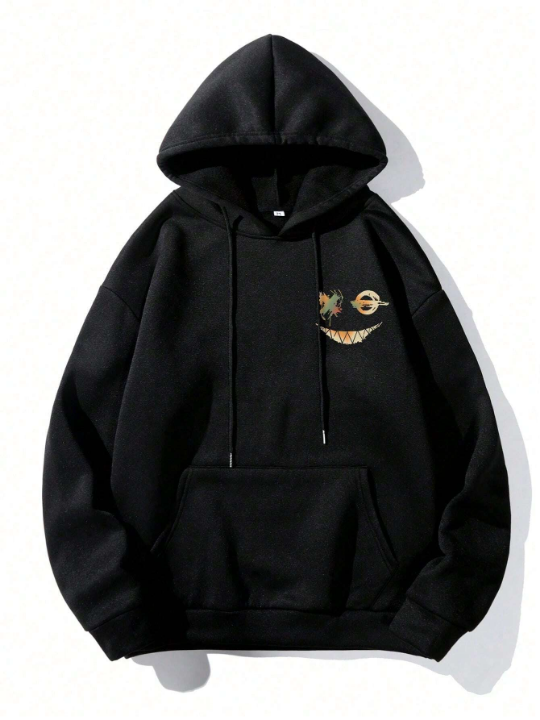 Manfinity EMRG Men Cartoon Graphic Drawstring Hoodie