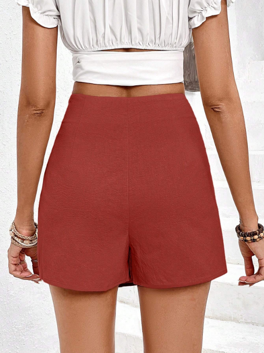 Frenchy Tassel Drawstring Front Skort