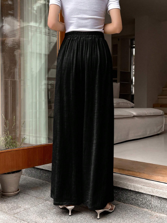 DAZY Solid High Waist Wide Leg Pants