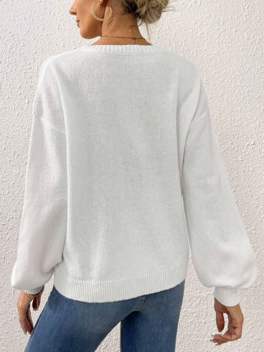 Essnce V Neck Drop Shoulder Sweater