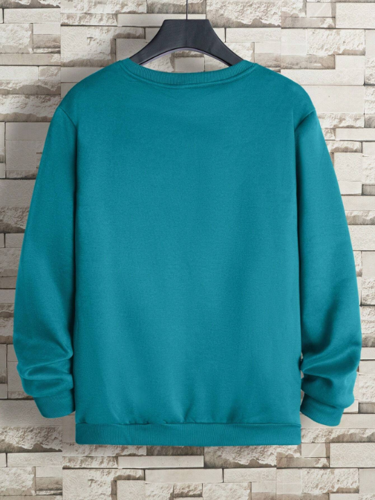 Men Solid Thermal Lined Sweatshirt