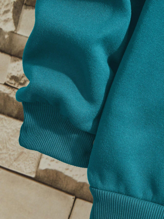 Men Solid Thermal Lined Sweatshirt