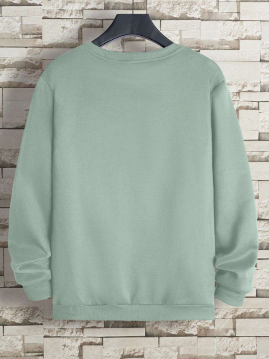 Men Solid Thermal Lined Sweatshirt