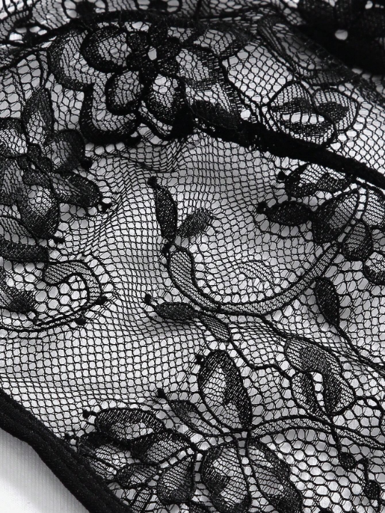 Classic Sexy Floral Lace Cut-out Teddy Bodysuit