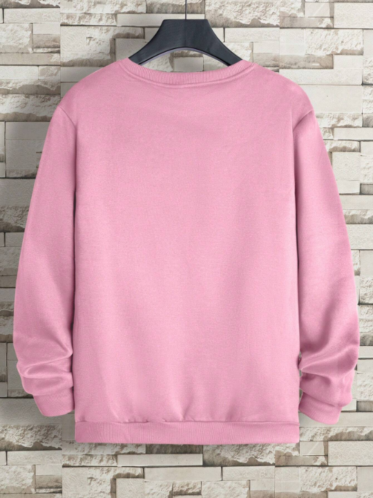 Men Solid Round Neck Thermal Lined Sweatshirt Without Necklace