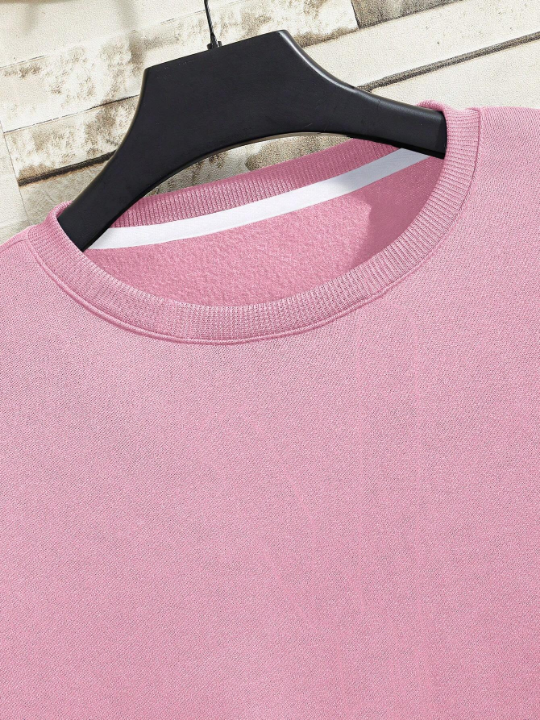 Men Solid Round Neck Thermal Lined Sweatshirt Without Necklace