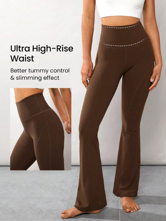 GLOWMODE 31" FeatherFit Ultra-High-Waisted Curved Seam Flared Leggings