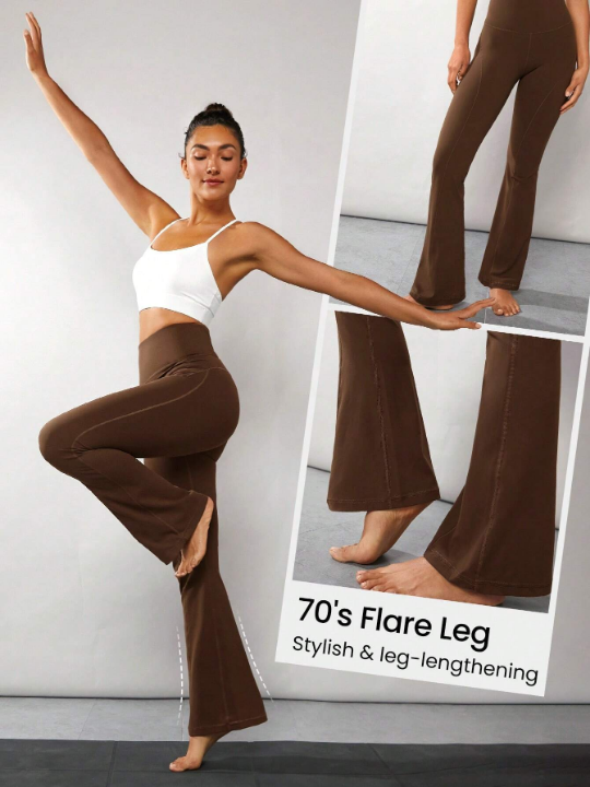 GLOWMODE 31" FeatherFit Ultra-High-Waisted Curved Seam Flared Leggings