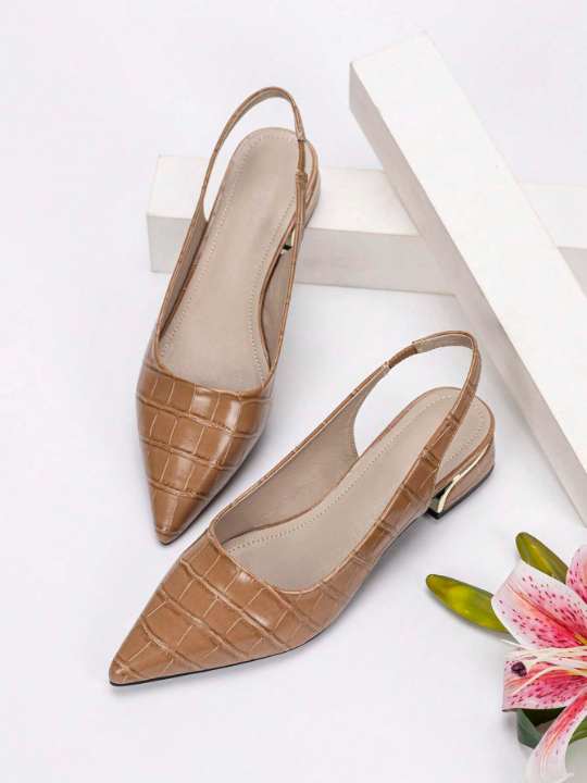 Fashionable Pointed Toe Backless Slip-on Flat Shoes