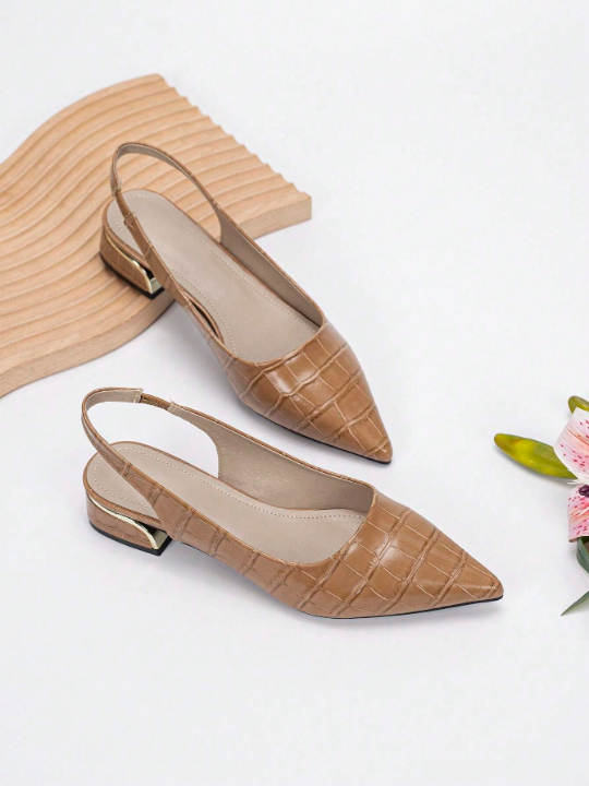 Fashionable Pointed Toe Backless Slip-on Flat Shoes