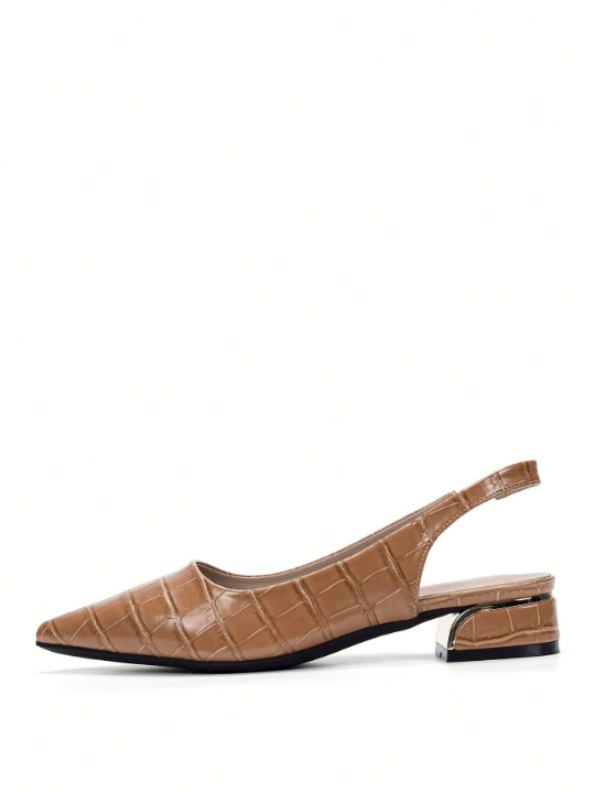 Fashionable Pointed Toe Backless Slip-on Flat Shoes