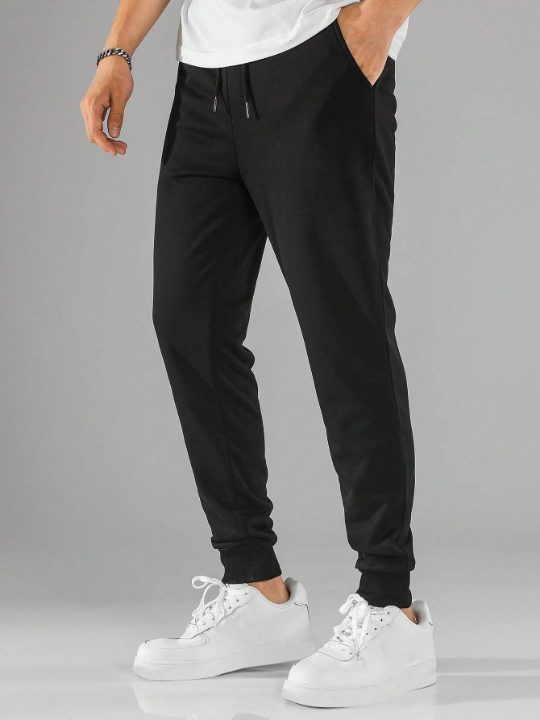 Manfinity Basics Men Drawstring Waist Slant Pocket Sweatpants