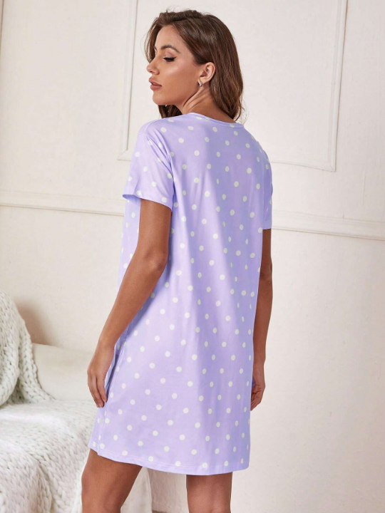 Slogan & Eyelash Print Nightdress