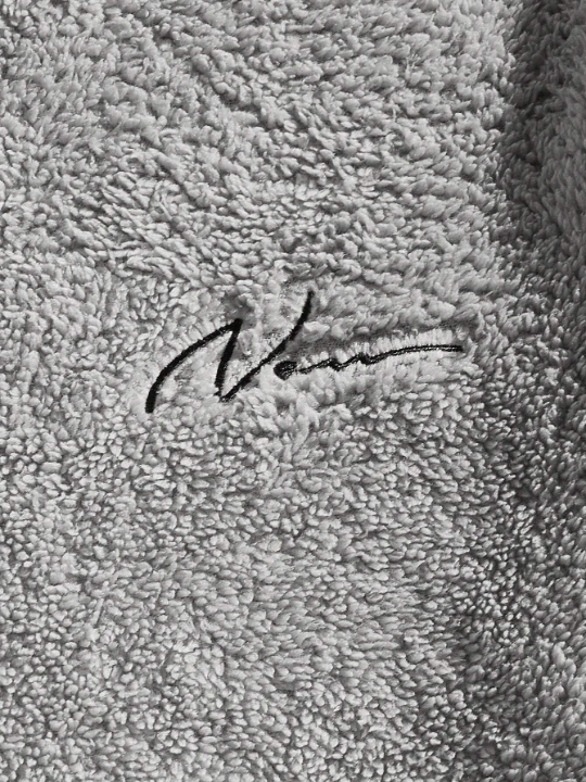 Manfinity Hypemode Men Letter Embroidery Half Zip Teddy Hoodie