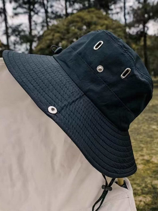 1pc Men's Simple & Fashionable Fishing Bucket Hat Suitable For Daily Use And Outdoor Activities Such As Camping And Hiking