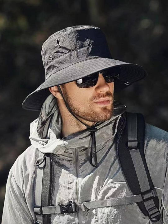 1pc Men's Simple & Fashionable Fishing Bucket Hat Suitable For Daily Use And Outdoor Activities Such As Camping And Hiking