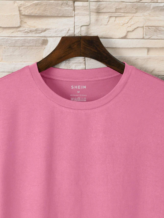 Men Solid Round Neck Tee