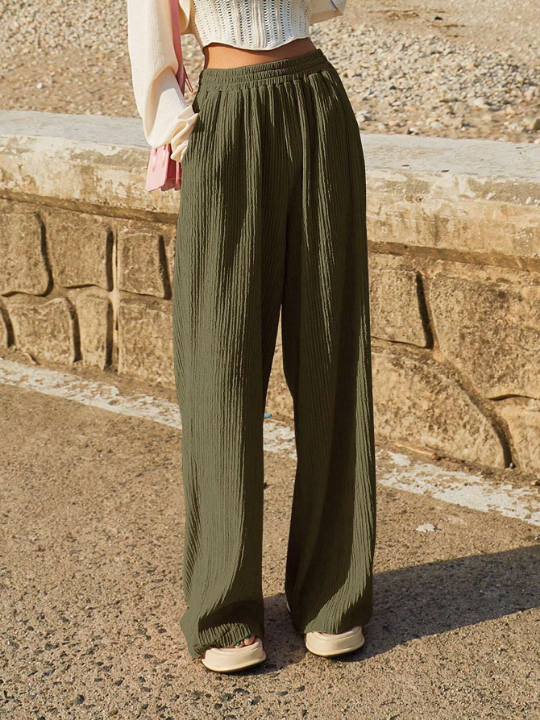 DAZY Solid Elastic Waist Pants