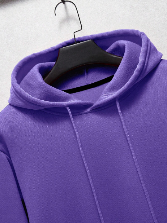 Men Kangaroo Pocket Drawstring Thermal Lined Hoodie