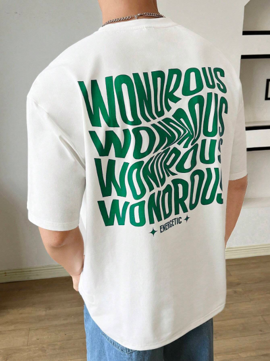 Manfinity Hypemode Men's Loose Fit Letter Graphic Tee