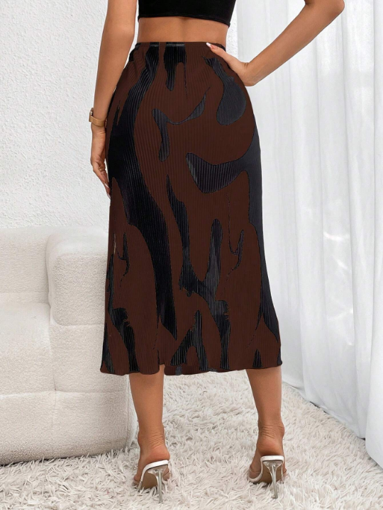 Privé Allover Print High Waist Skirt