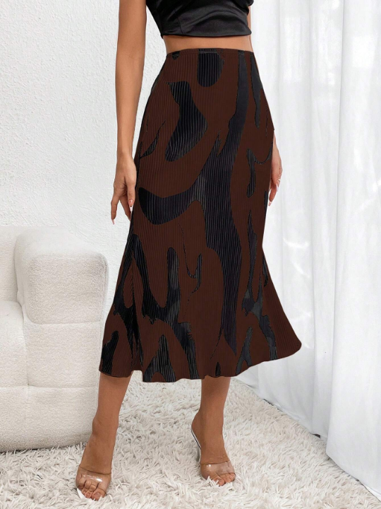 Privé Allover Print High Waist Skirt