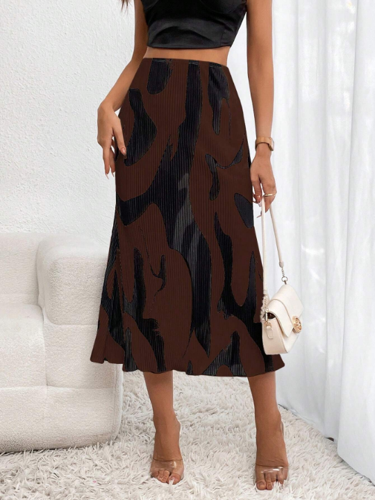 Privé Allover Print High Waist Skirt