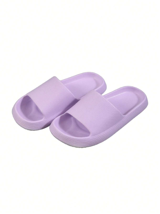 Women's Thick Bottom Soft & Elastic Lightweight Flip Flops, Purple, Summer