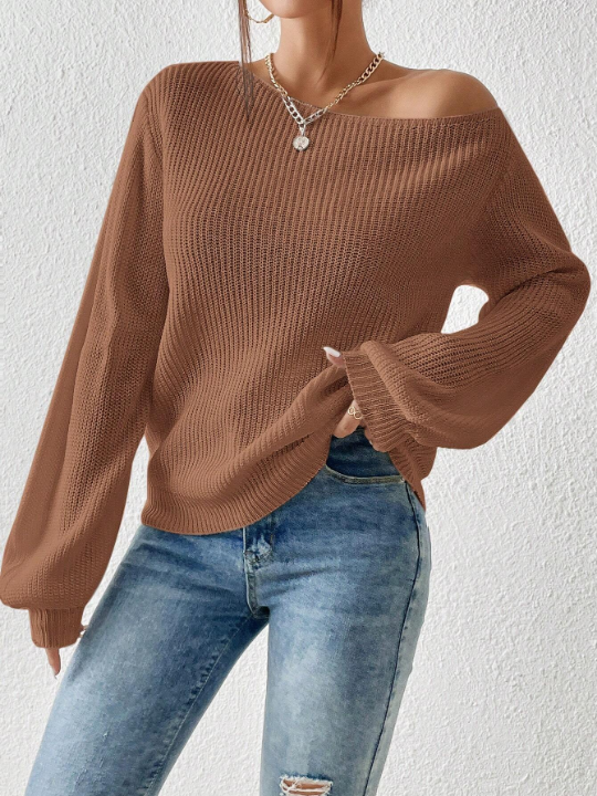 Essnce Solid Ribbed Knit Sweater