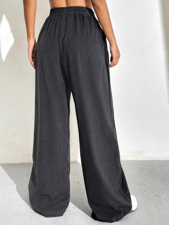 Solid Wide Leg Pants