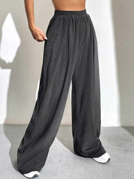 Solid Wide Leg Pants