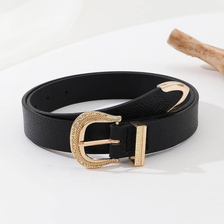 1pc Fashionable Versatile Women's Belt With Gold Pin Buckle Boho