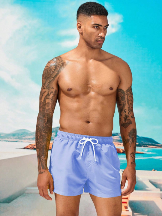 Manfinity Swimmode Men Drawstring Waist Swim Trunks