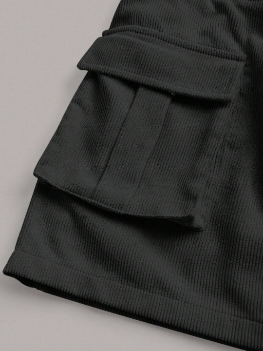 EZwear Solid Flap Pocket Cargo Skirt