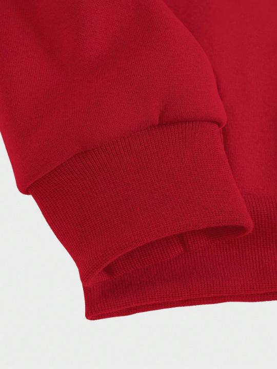 ROMWE Men Skull & Letter Graphic Zip Up Thermal Lined Hoodie